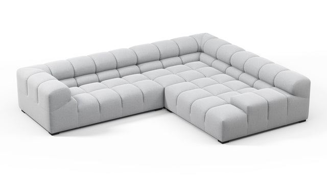 Tufty - Tufty Sectional, Right Corner, Light Gray Wool