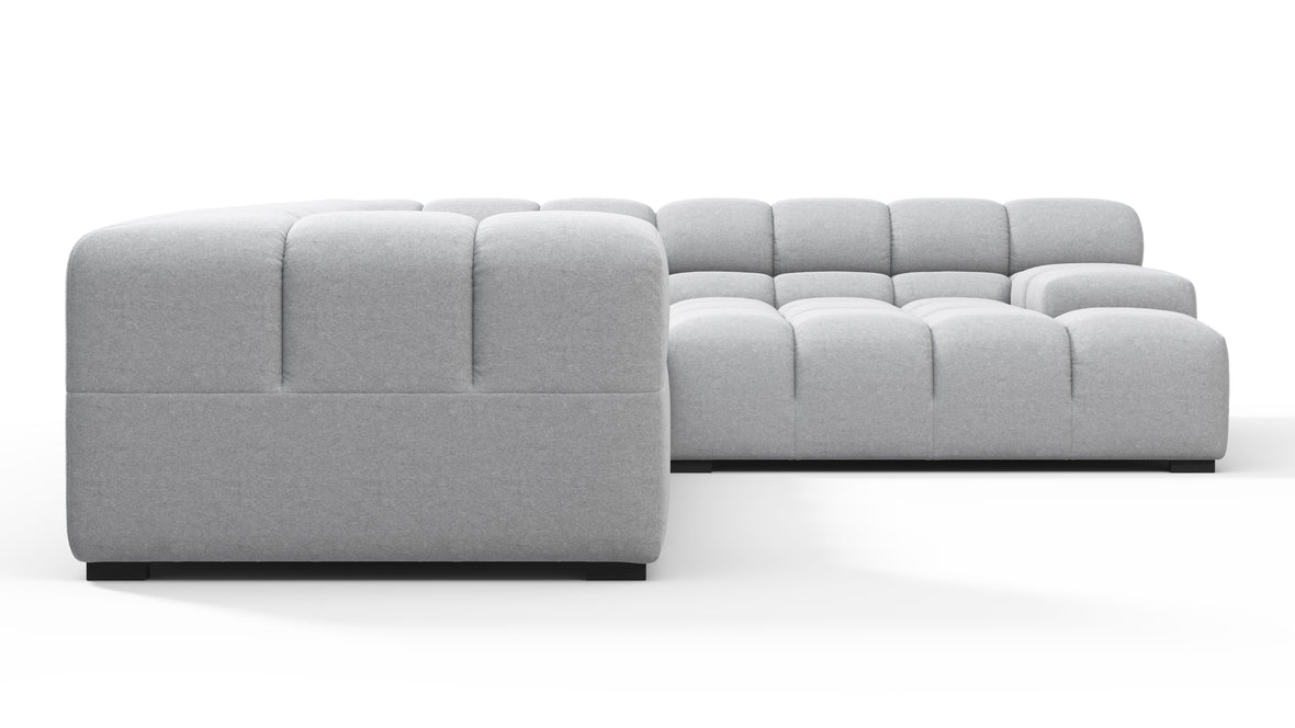 Tufty - Tufty Sectional, Right Corner, Light Gray Wool