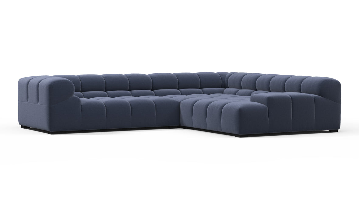 Tufty - Tufty Sectional, Right Corner, Royal Blue Wool