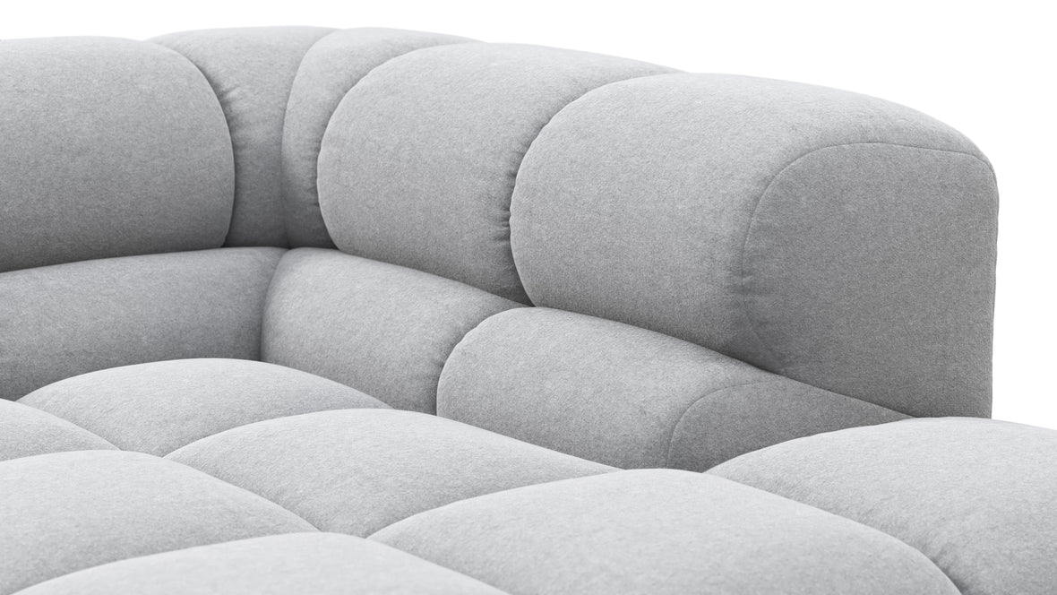 Tufty - Tufty Sectional, Small L, Left, Light Gray Wool