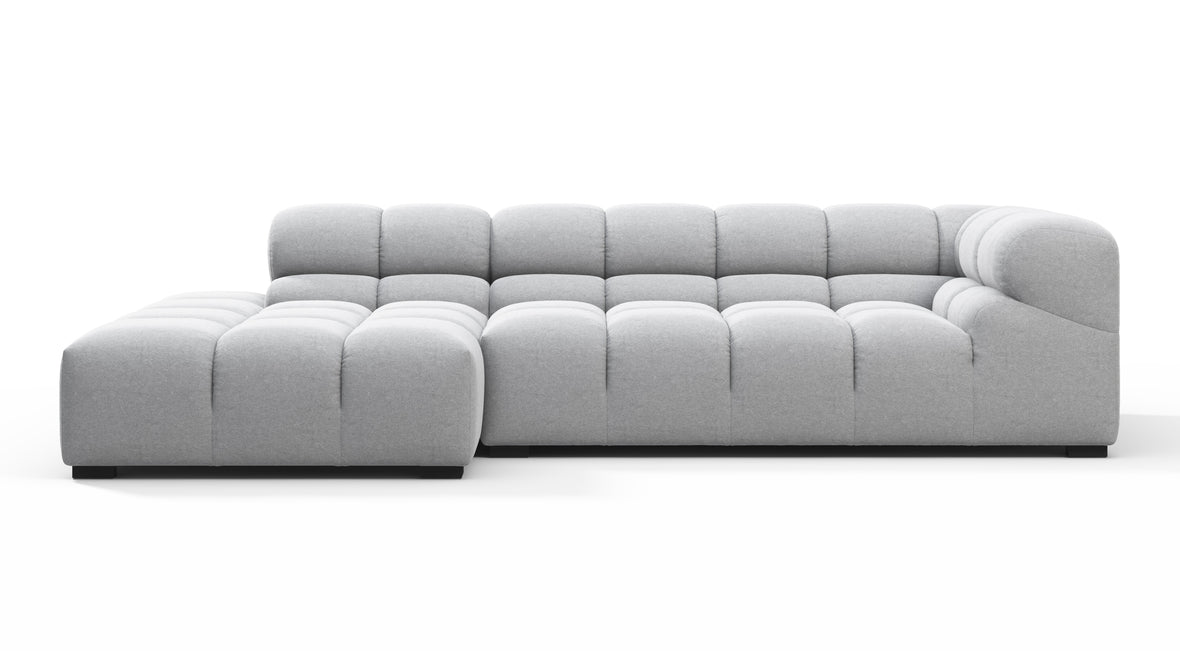 Tufty - Tufty Sectional, Small L, Left, Light Gray Wool
