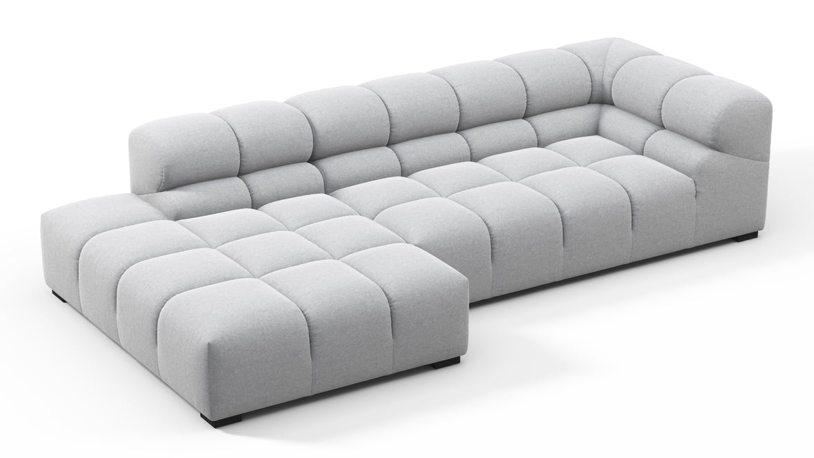 Tufty - Tufty Sectional, Small L, Left, Light Gray Wool
