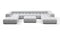Tufty - Tufty Sectional, U Shape, Light Gray Wool