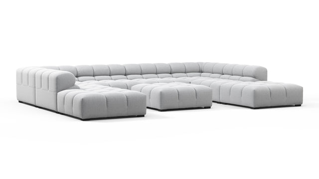 Tufty - Tufty Sectional, U Shape, Light Gray Wool