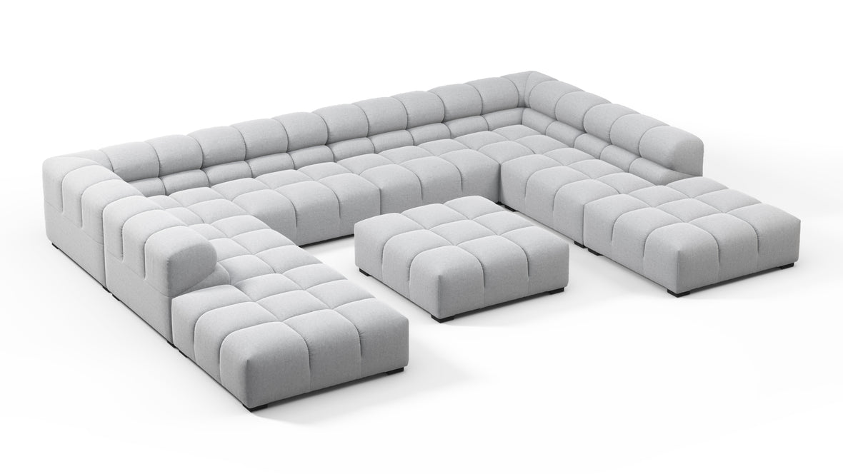 Tufty - Tufty Sectional, U Shape, Light Gray Wool