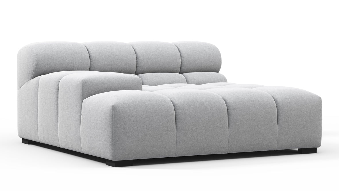 Tufty - Tufty Module, Deep Large Left Arm, Light Gray Wool