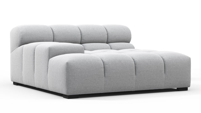 Tufty - Tufty Module, Deep Large Left Arm, Light Gray Wool