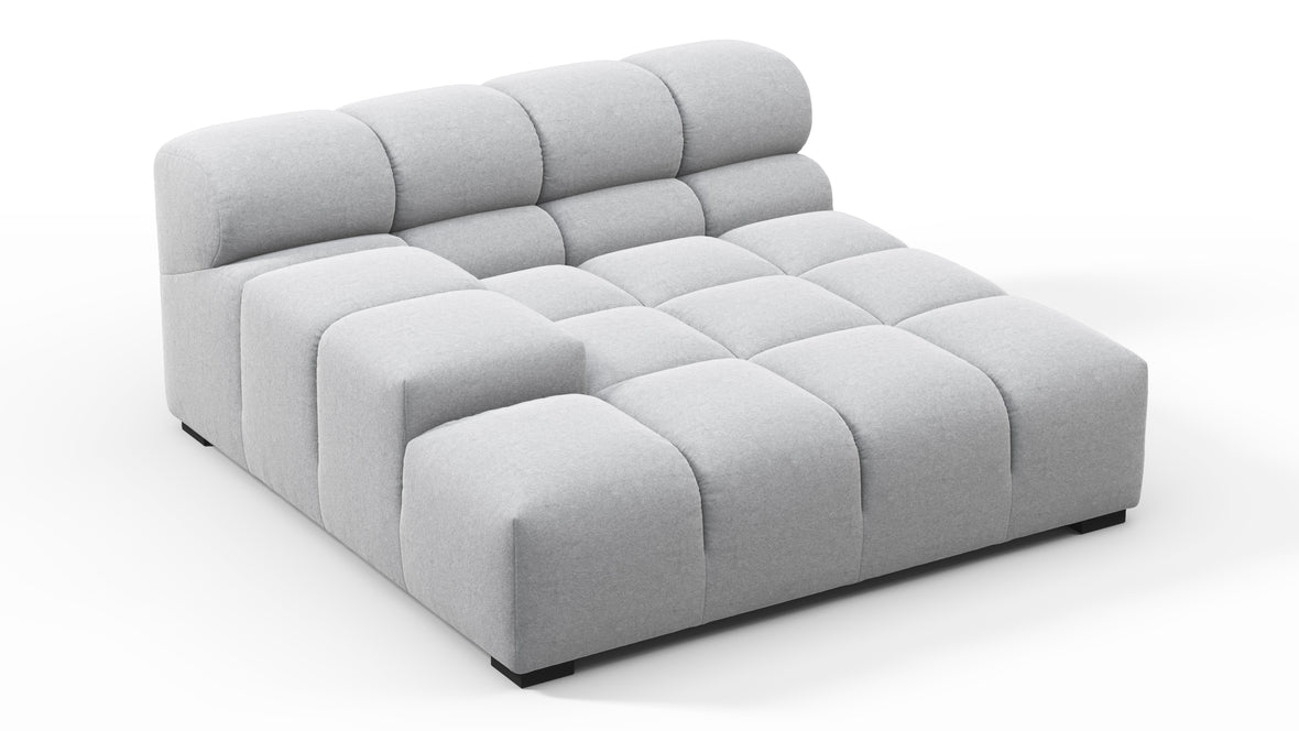 Tufty - Tufty Module, Deep Large Left Arm, Light Gray Wool