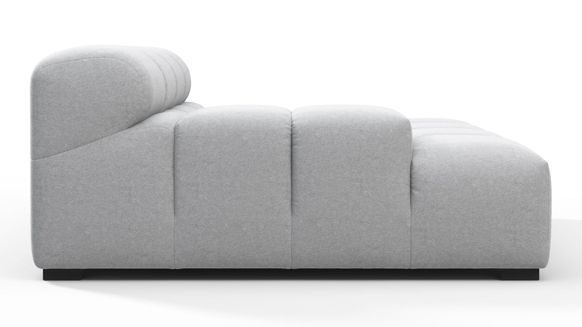Tufty - Tufty Module, Deep Large Left Arm, Light Gray Wool