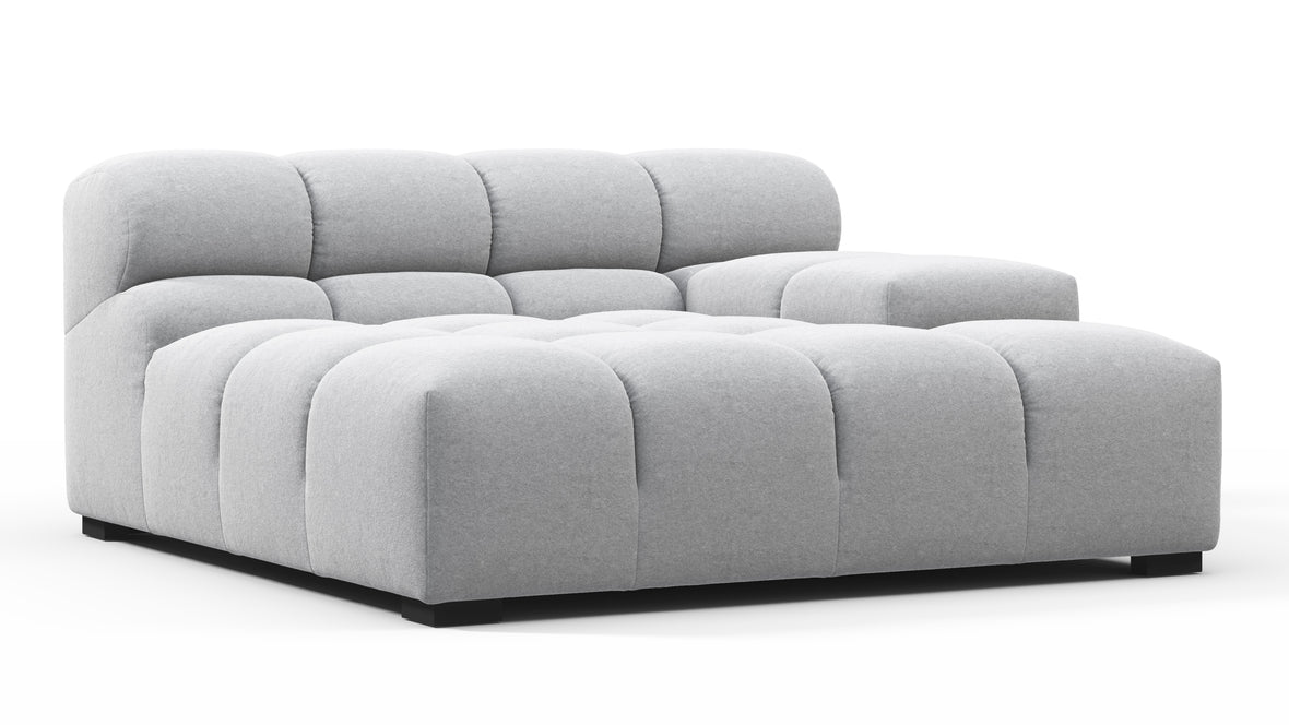 Tufty - Tufty Module, Deep Large Right Arm, Light Gray Wool