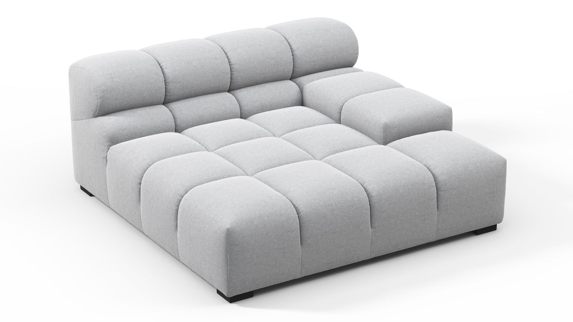 Tufty - Tufty Module, Deep Large Right Arm, Light Gray Wool