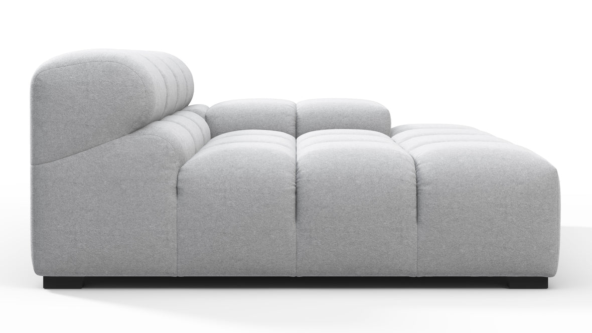 Tufty - Tufty Module, Deep Large Right Arm, Light Gray Wool
