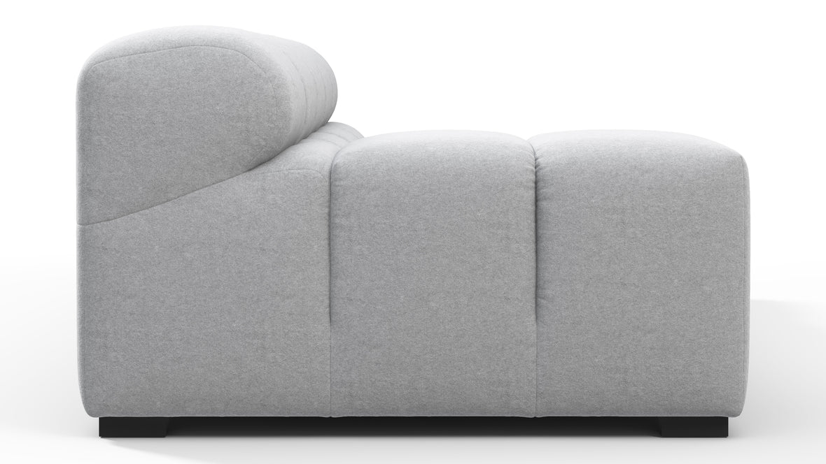 Tufty - Tufty Module, Extra Large Left Arm, Light Gray Wool