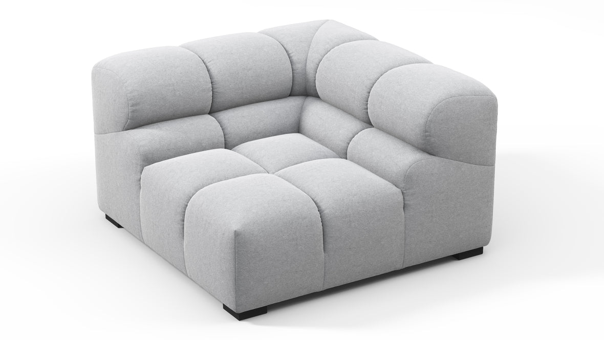 Tufty - Tufty Module, Right Corner, Light Gray Wool