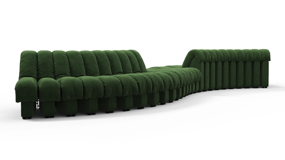 DS 600 - DS 600 Double Sided Curved Sectional, Tarragon Vegan Suede