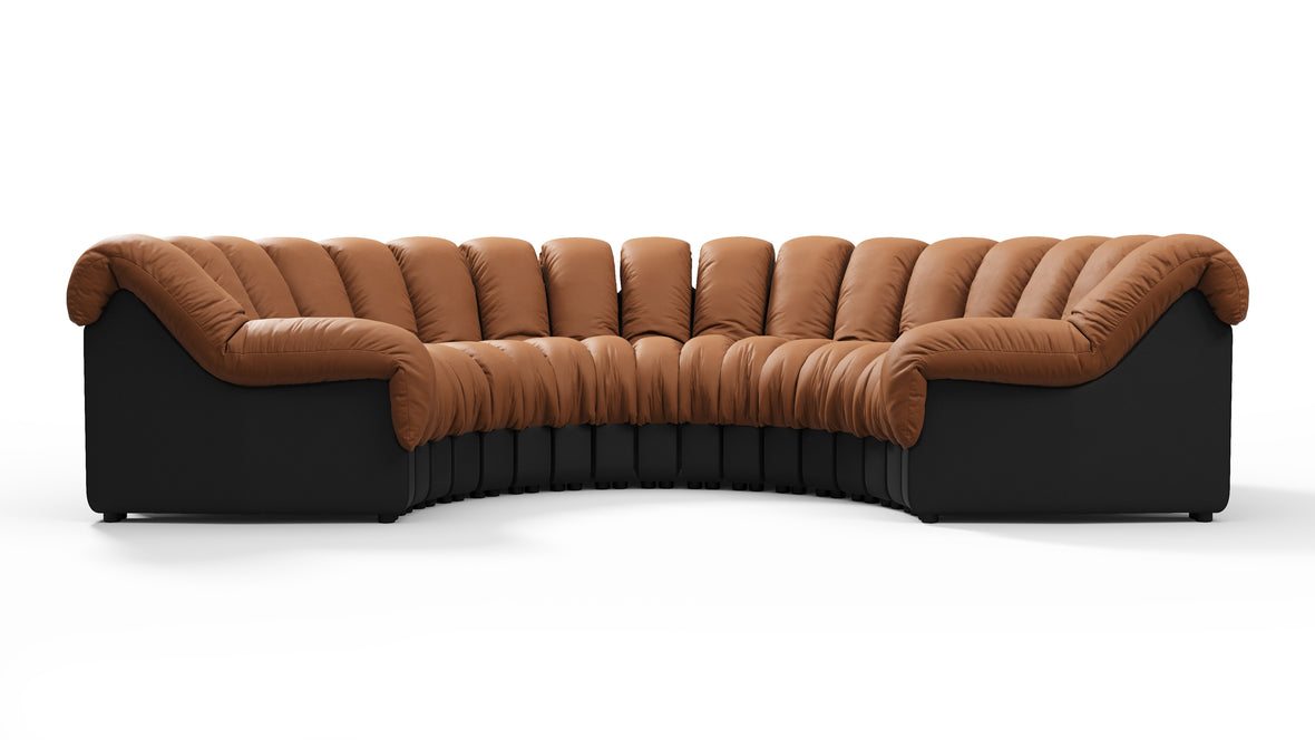 DS 600 - DS 600 Sectional, U Shape, Vintage Tan and Black Vegan Leather