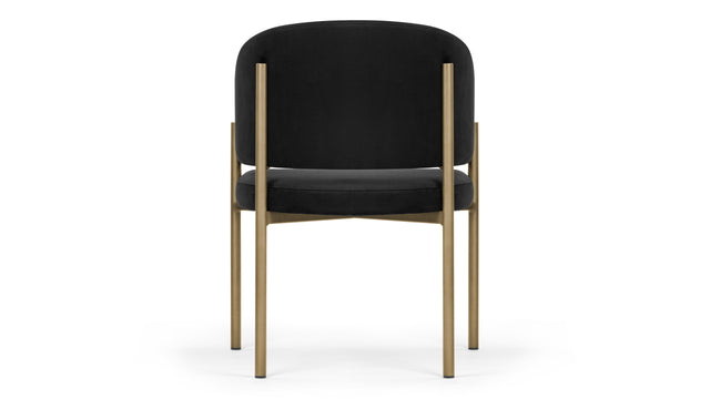 Esme - Esme Dining Chair, Black Plush Velvet and Brushed Brass