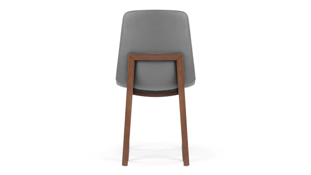 LeBlanc - LeBlanc Side Chair, Glacier Gray Vegan Leather and Walnut