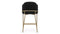 Aben - Aben Counter Stool, Black Plush Velvet and Brushed Brass