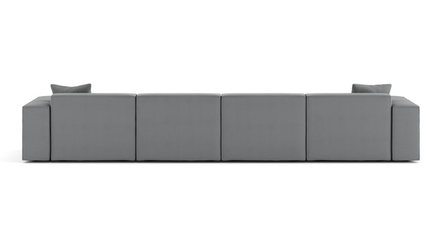 Arles - Arles Sectional, Large Right Chaise, Harbor Gray Flat Weave