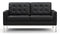 Florence - Florence Two Seater Sofa, Vintage Black Vegan Leather
