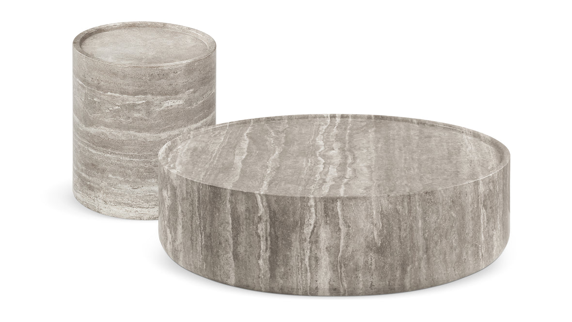 Toren - Toren Side Table, Silver Travertine