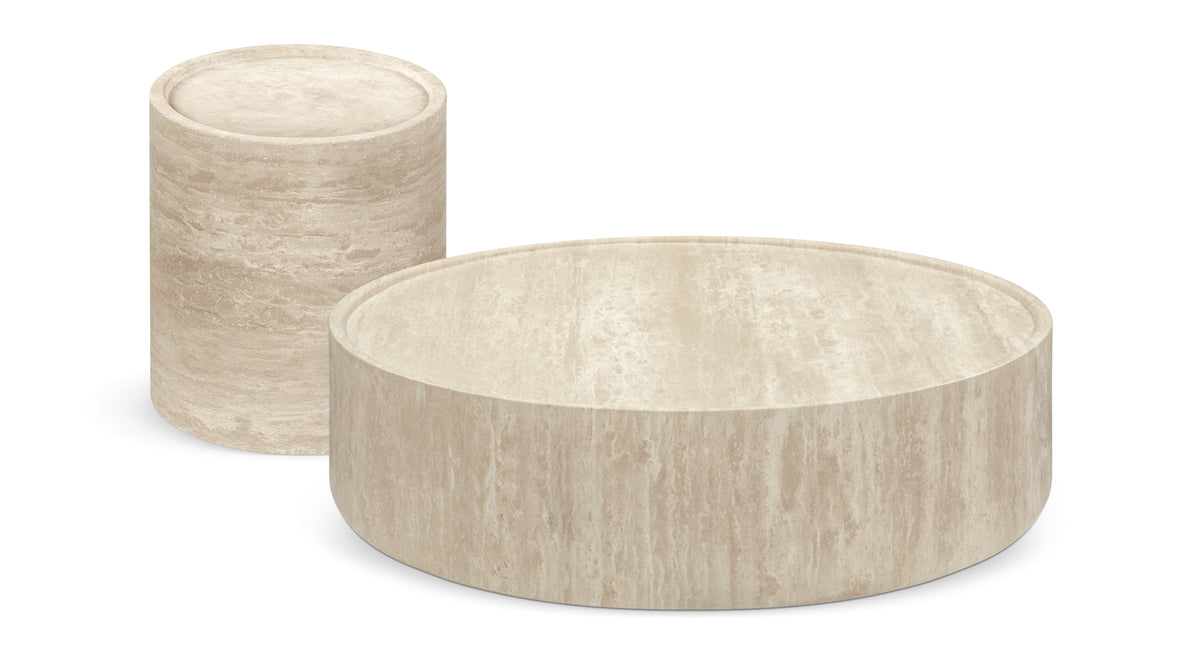 Toren - Toren Side Table, Travertine