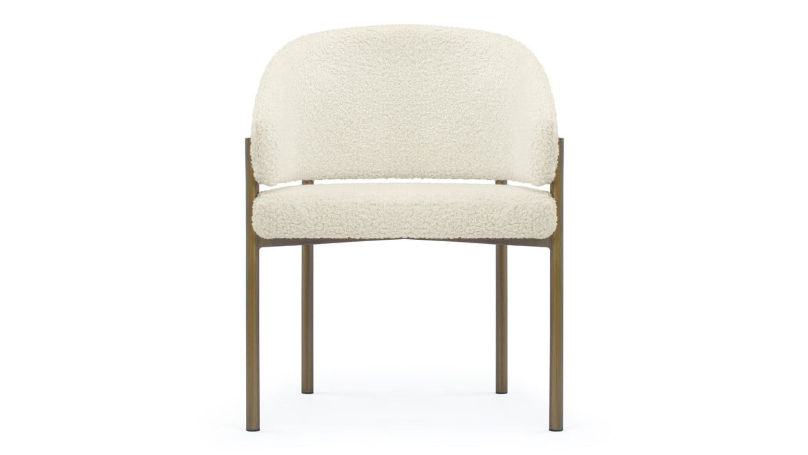 Esme - Esme Dining Chair, Luxe Sherpa and Brushed Brass