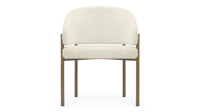 Esme - Esme Dining Chair, Luxe Sherpa and Brushed Brass