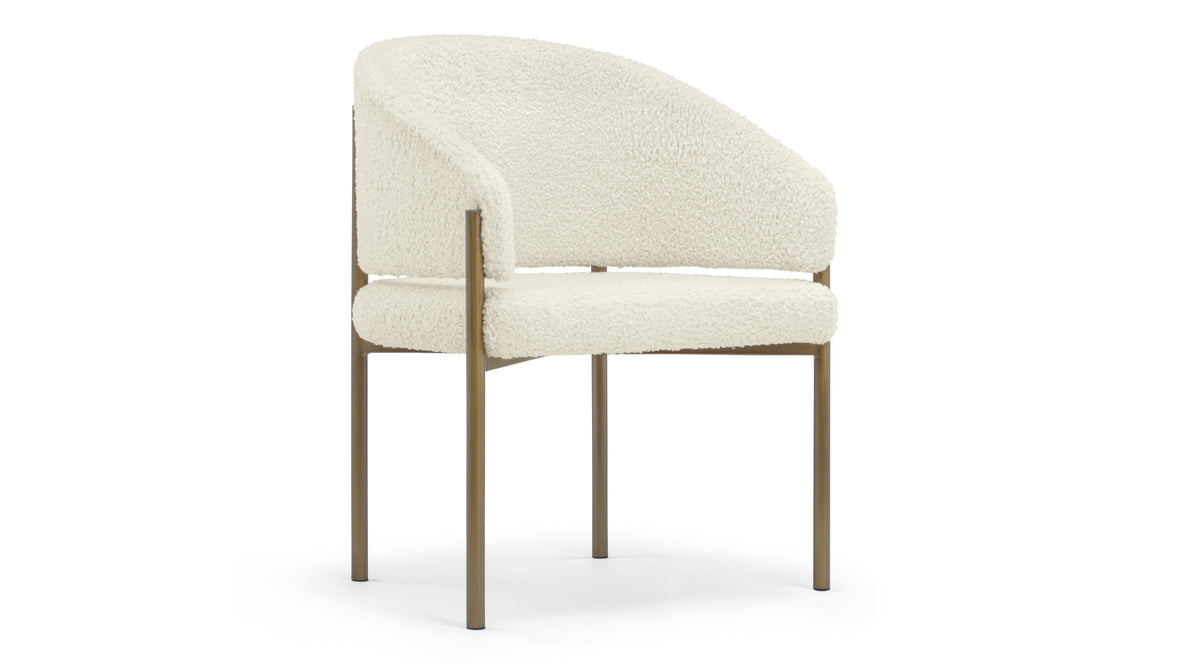 Esme - Esme Dining Chair, Luxe Sherpa and Brushed Brass