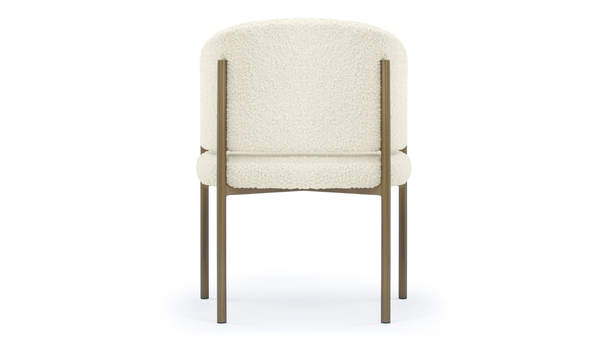 Esme - Esme Dining Chair, Luxe Sherpa and Brushed Brass