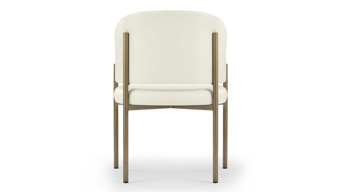 Esme - Esme Dining Chair, Eggshell Vegan Leather and Brushed Brass