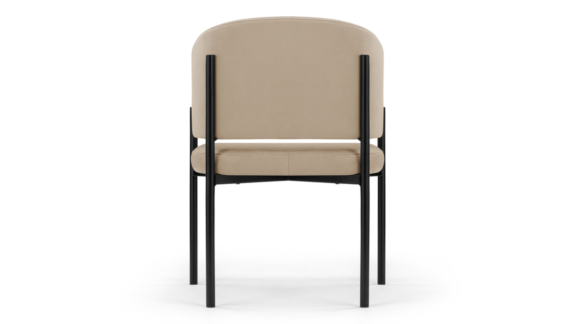 Esme - Esme Dining Chair, Latte Vegan Suede and Black
