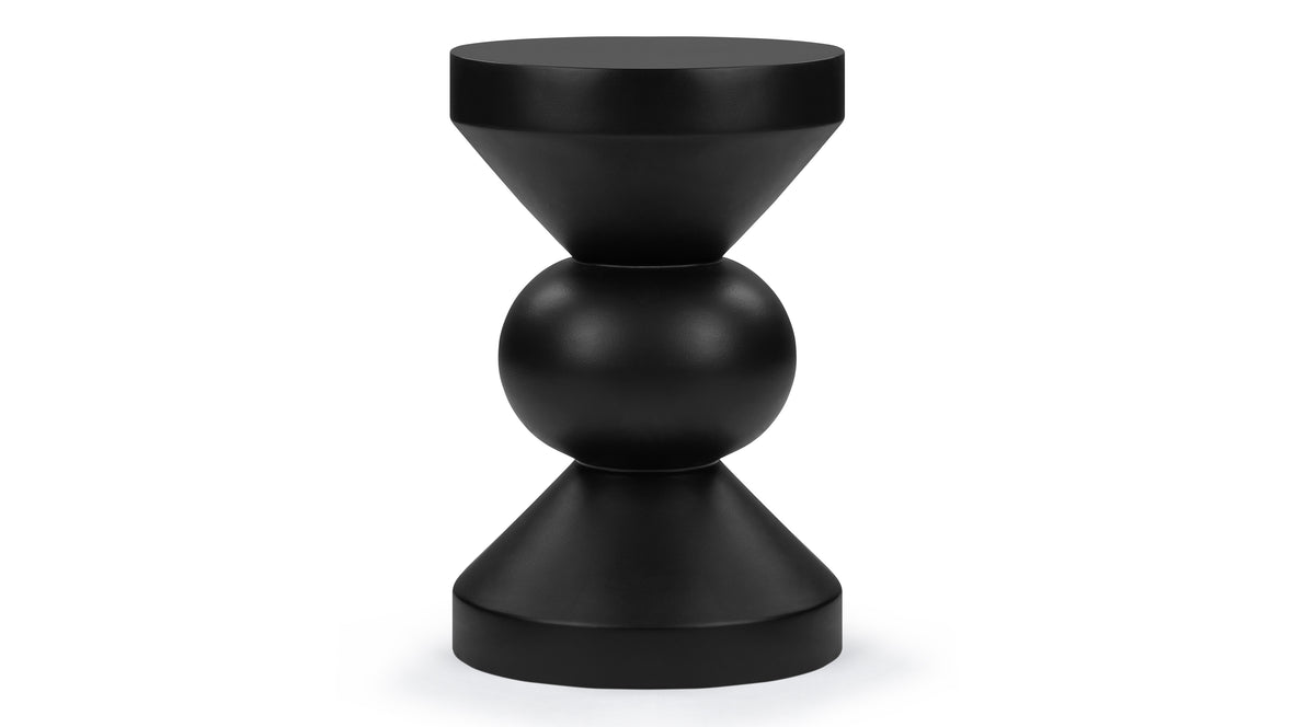 Chess - Chess Indoor/Outdoor Side Table, Black Concrete