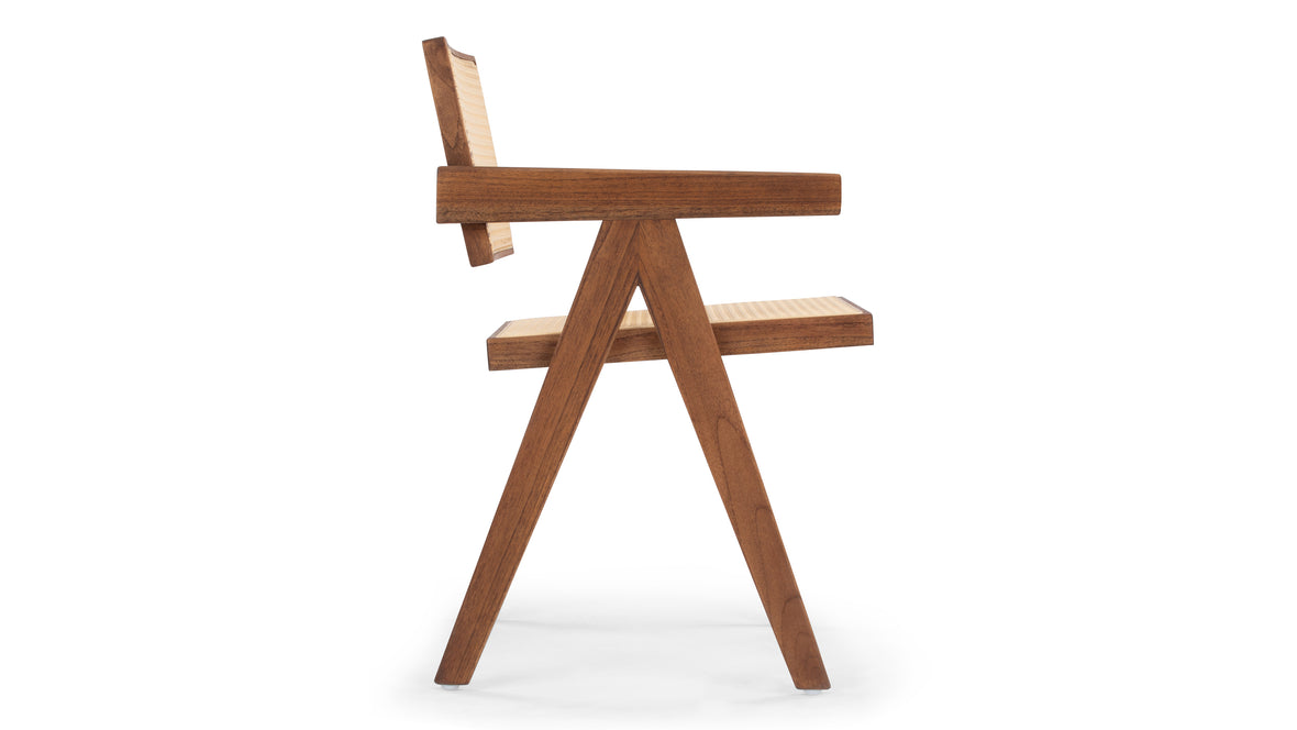 Jeanneret Outdoor - Jeanneret Outdoor Armchair, Walnut Stained Teak