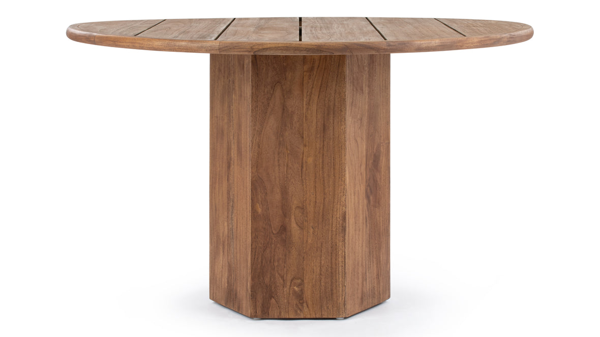 Lotus - Lotus Outdoor Dining Table, Walnut Stained Teak, 47