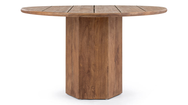 Lotus - Lotus Outdoor Dining Table, Walnut Stained Teak, 47