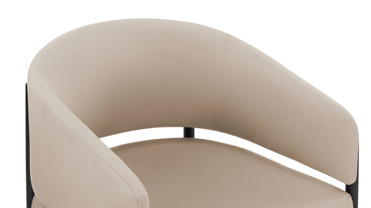 Esme Outdoor - Esme Outdoor Dining Chair, Latte Performance Weave and Black