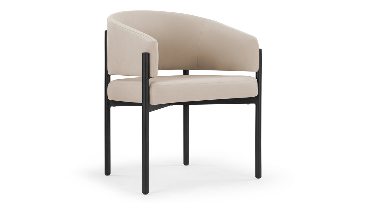 Esme Outdoor - Esme Outdoor Dining Chair, Latte Performance Weave and Black