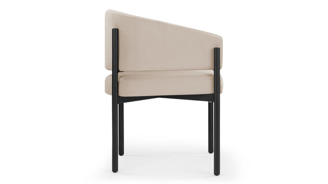 Esme Outdoor - Esme Outdoor Dining Chair, Latte Performance Weave and Black