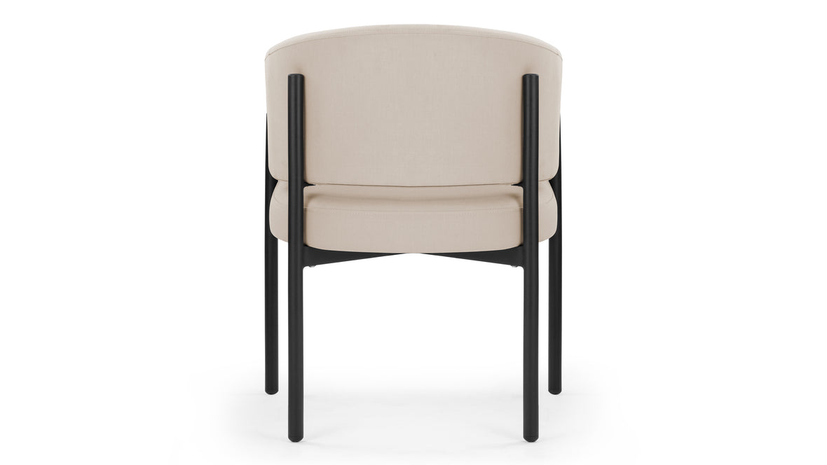 Esme Outdoor - Esme Outdoor Dining Chair, Latte Performance Weave and Black