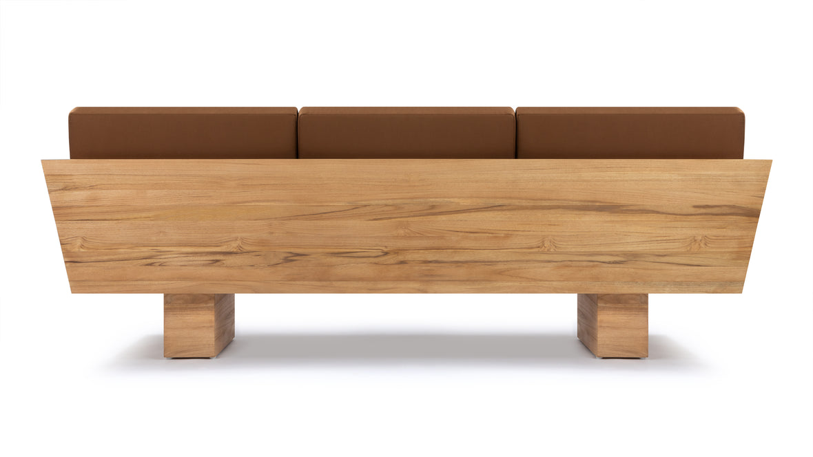 Suelo - Suelo Outdoor Sofa, Natural Teak with Mocha Cushions