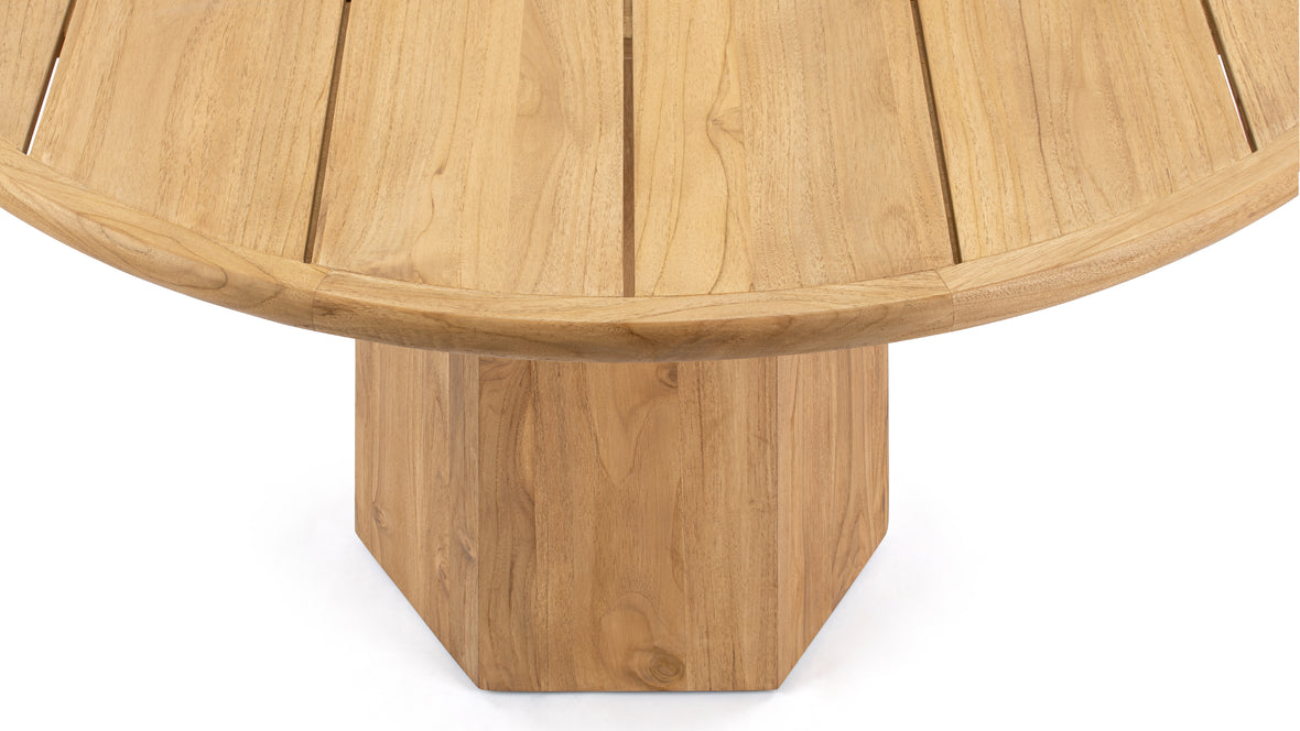 Lotus - Lotus Outdoor Dining Table, Natural Teak, 47