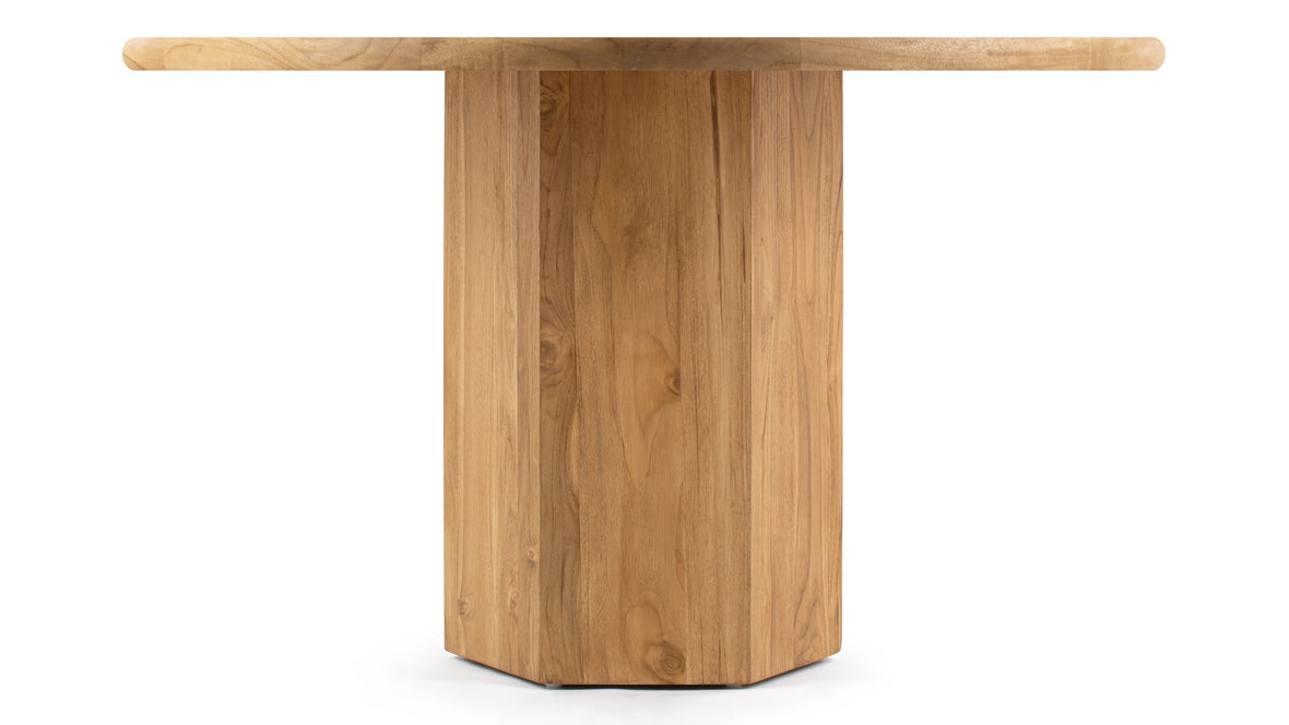Lotus - Lotus Outdoor Dining Table, Natural Teak, 47