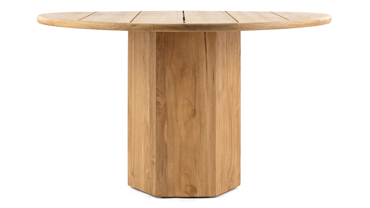 Lotus - Lotus Outdoor Dining Table, Natural Teak, 47