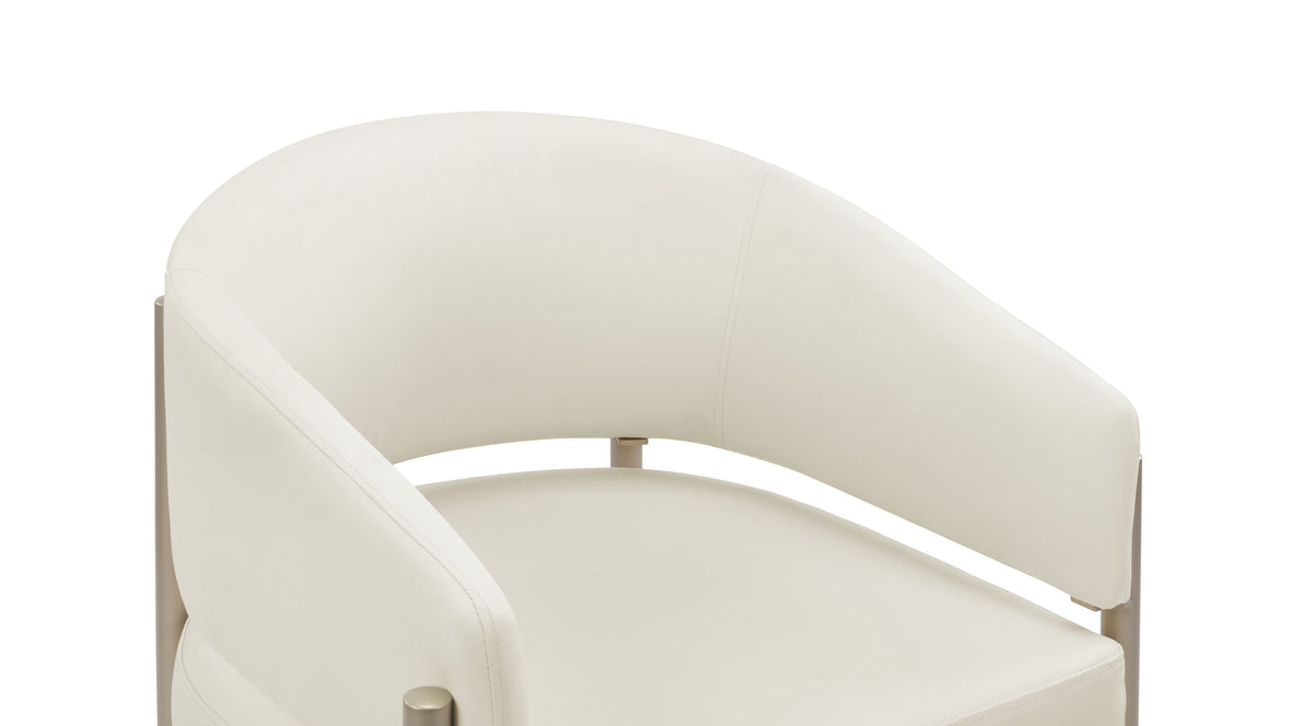 Esme Outdoor - Esme Outdoor Dining Chair, Ivory Performance Weave and Brushed Brass