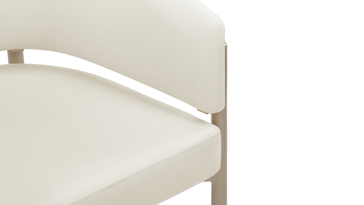 Esme Outdoor - Esme Outdoor Dining Chair, Ivory Performance Weave and Brushed Brass