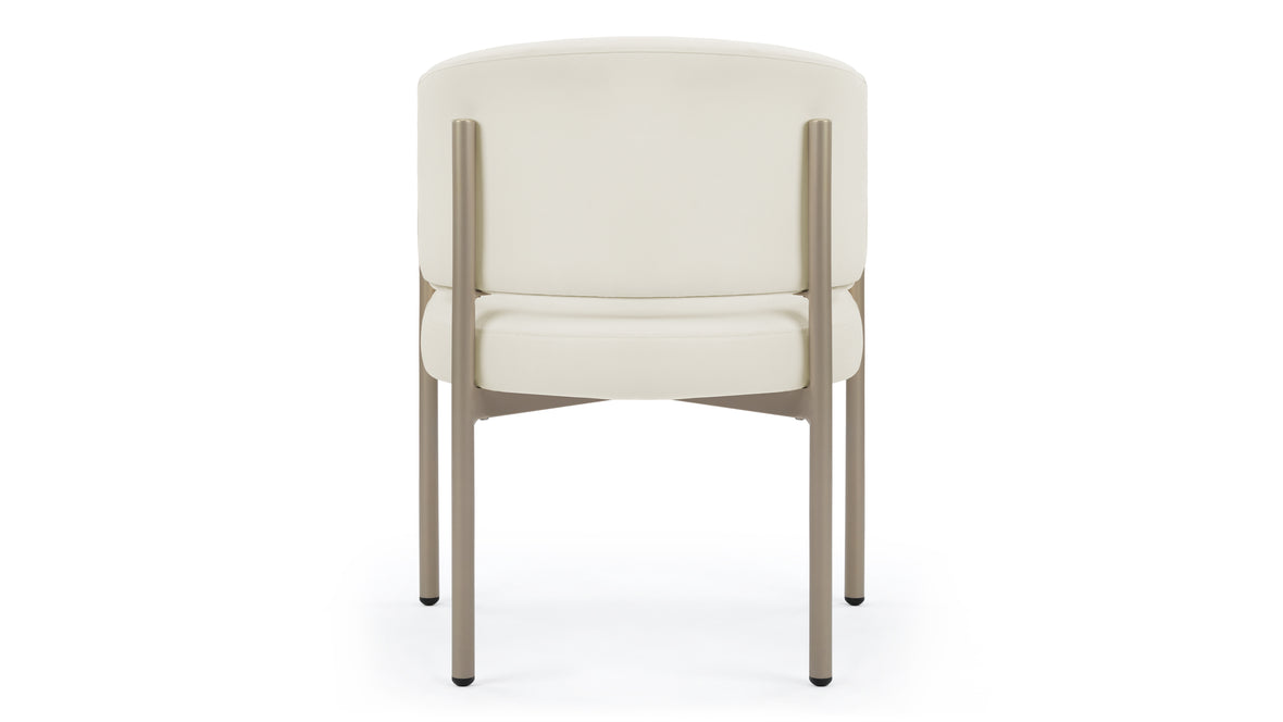 Esme Outdoor - Esme Outdoor Dining Chair, Ivory Performance Weave and Brushed Brass
