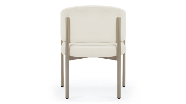 Esme Outdoor - Esme Outdoor Dining Chair, Ivory Performance Weave and Brushed Brass