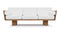 Suelo - Suelo Outdoor Sofa, Natural Teak with White Cushions